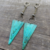 Earth Arrow Earrings | Pyrite & Patina Triangle Earrings