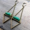 EarthLines Earrings | Sonoran Turquoise & Brass Triangle Drop Earrings