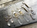ng Earrings | Quartz Crystal | Brass Triangle Hoop Drop Earrings